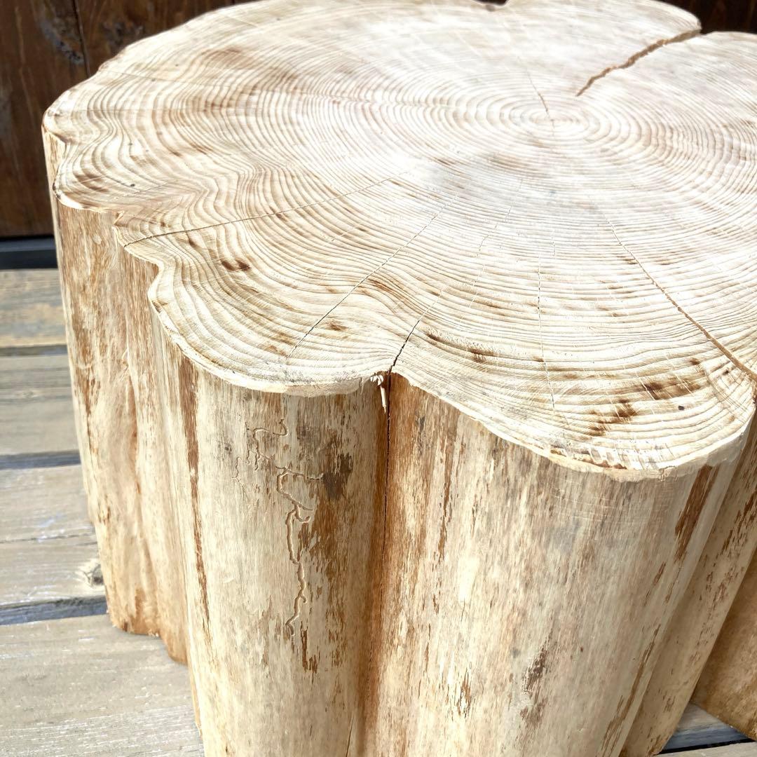 檜　スツール　特大　一点物　インテリア　ディスプレイ　ローテーブル　丸太　切り株