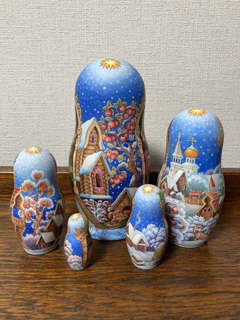 ロシア雑貨☆Icon マトリョーシカ(5P)クリスマスプレゼント