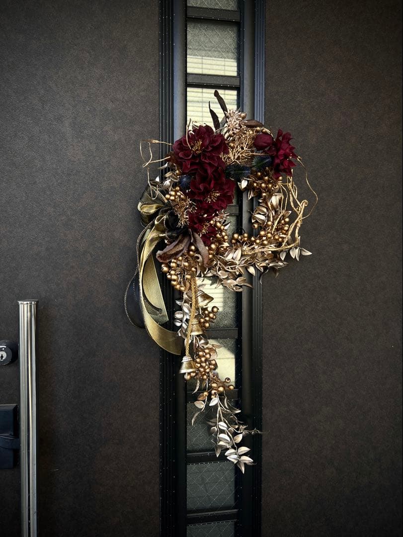 クリスマスリース・ゴールドリース・クリスマスリースゴールド・個性的リース
