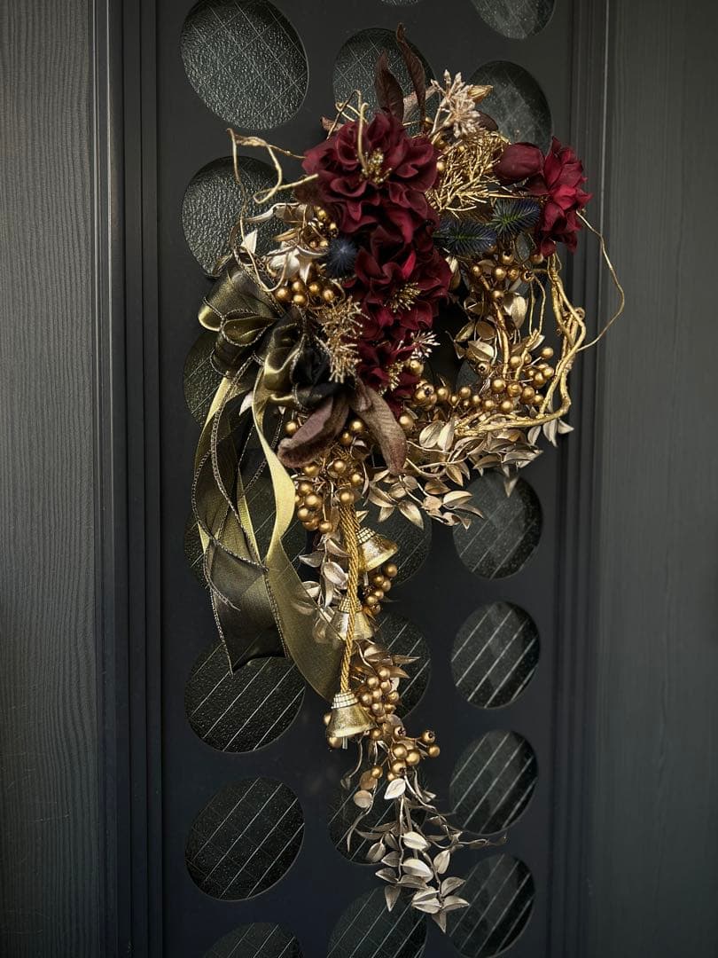 クリスマスリース・ゴールドリース・クリスマスリースゴールド・個性的リース