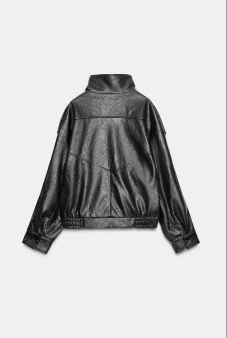 【正規・新品】　ZARA フェイクレザージャケット Sサイズ　ブラック