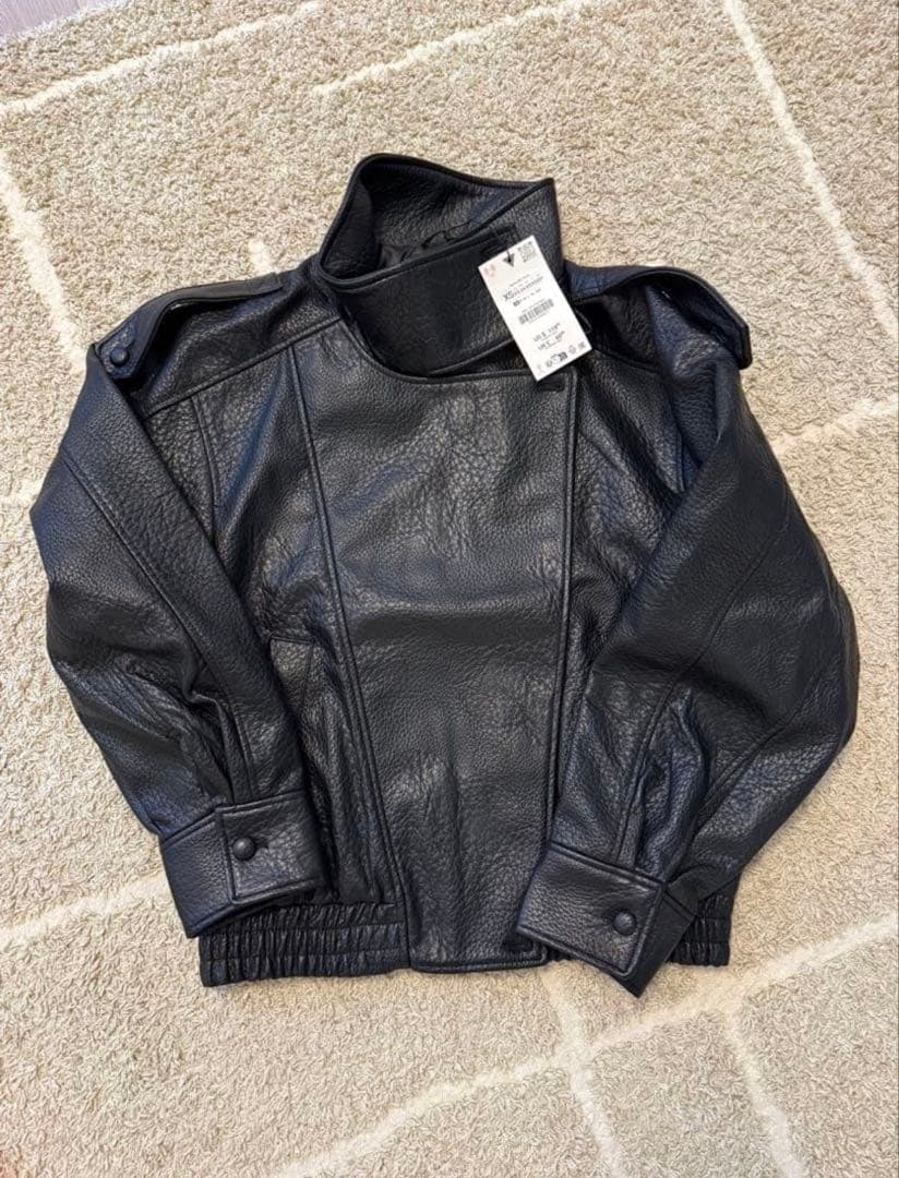 【正規・新品】　ZARA フェイクレザージャケット Sサイズ　ブラック