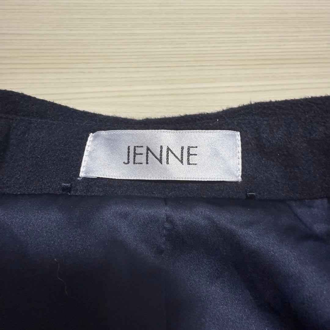 【極美品✨】JENNE ジェンヌ エレガントカラー フレアコート L ブラック