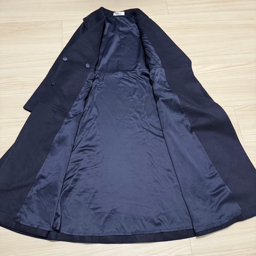 【極美品✨】JENNE ジェンヌ エレガントカラー フレアコート L ブラック