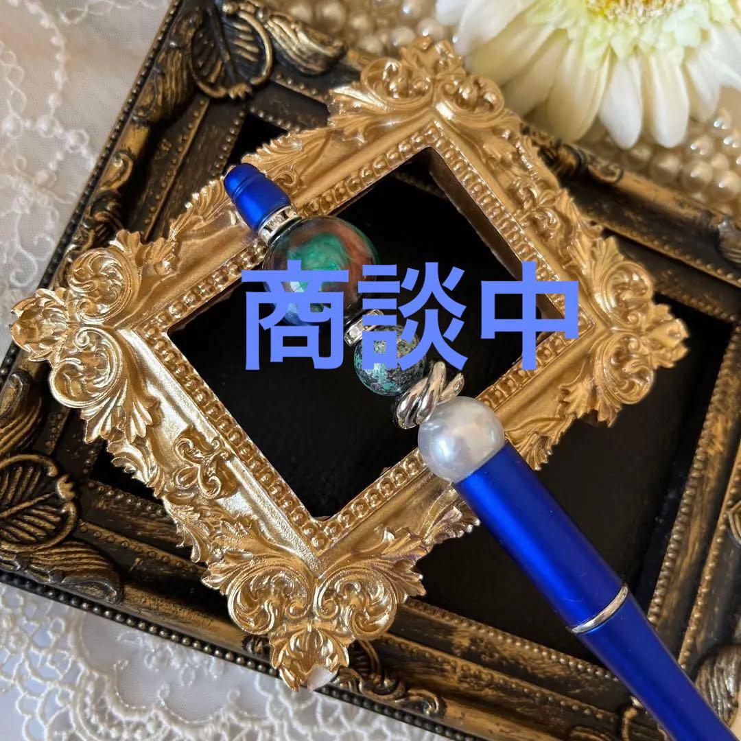✿28❤️ カスタムボールペン　人気　ボールペン　薔薇　ガラスビーズ　ハンドメイド