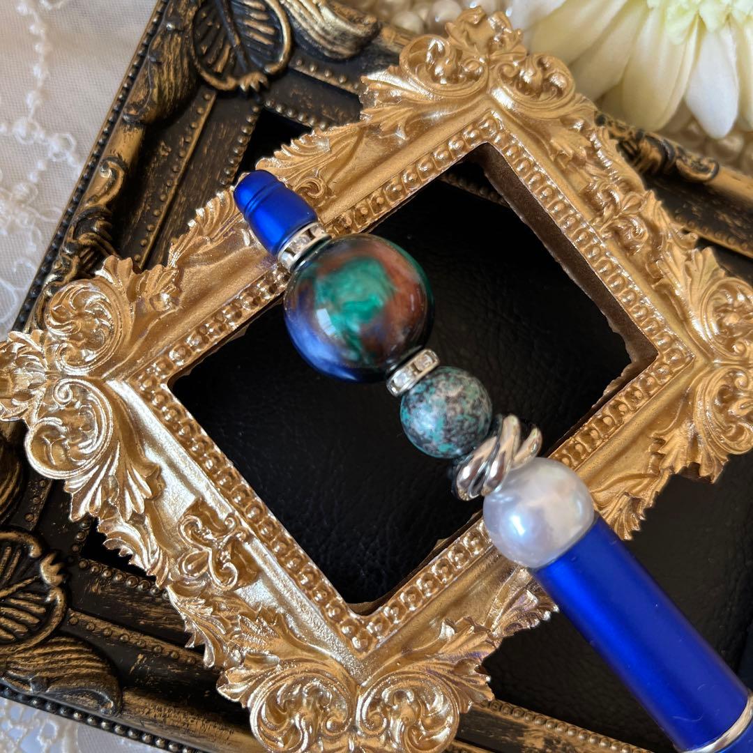 ✿28❤️ カスタムボールペン　人気　ボールペン　薔薇　ガラスビーズ　ハンドメイド