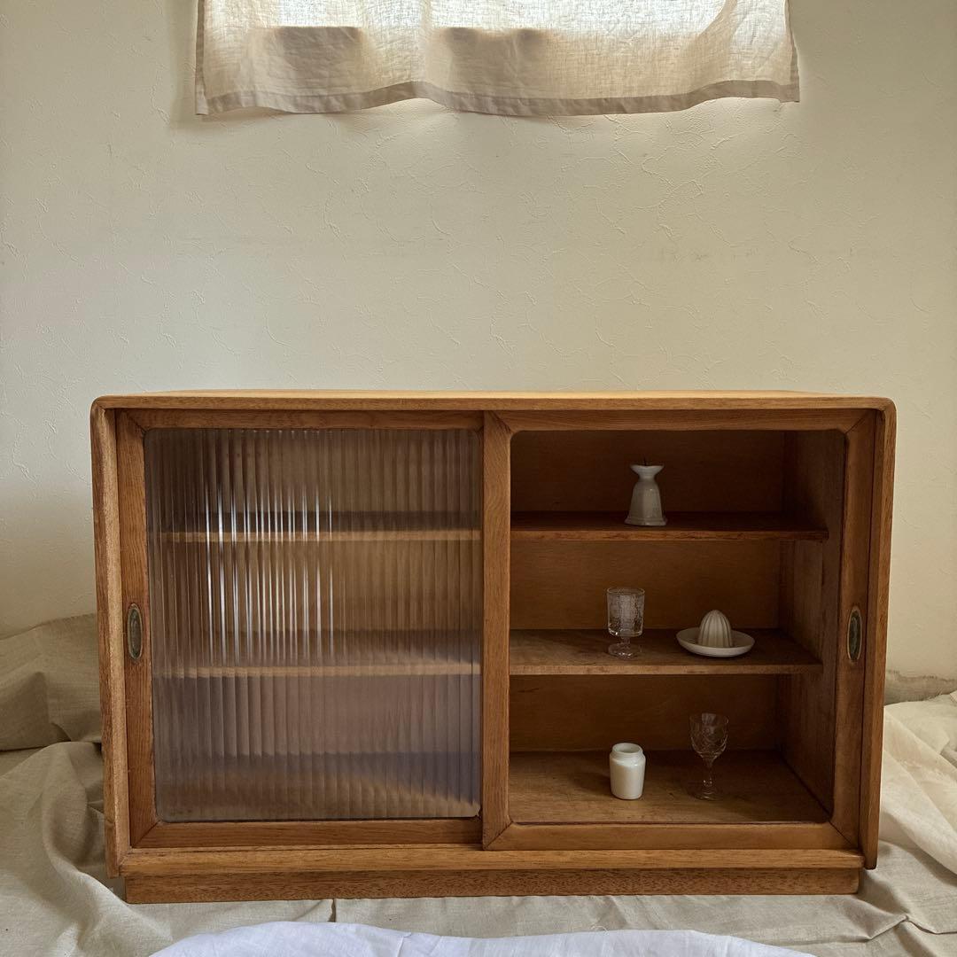 アンティーク　モールガラスケース棚