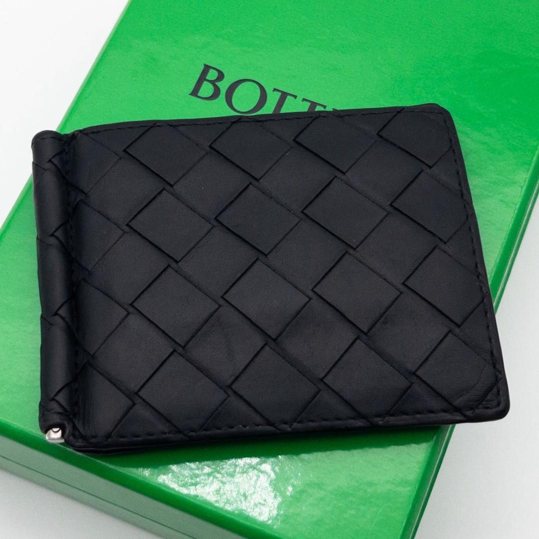 【極美品】ボッテガヴェネタ　マネークリップ　イントレチャート　黒