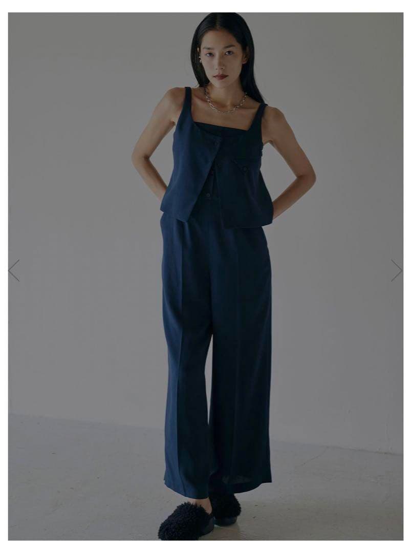 アメリヴィンテージVEST SET BARE TOP ROMPERS ネイビーM