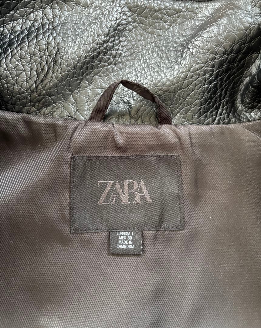 ZARA ザラ　フェイクレザージャケット　ブラック　Lサイズ
