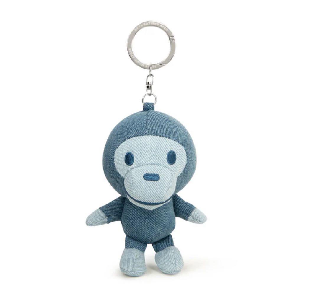 小物 BAPE BABY MILO PLUSH DENIM DOLL KEYCHAIN