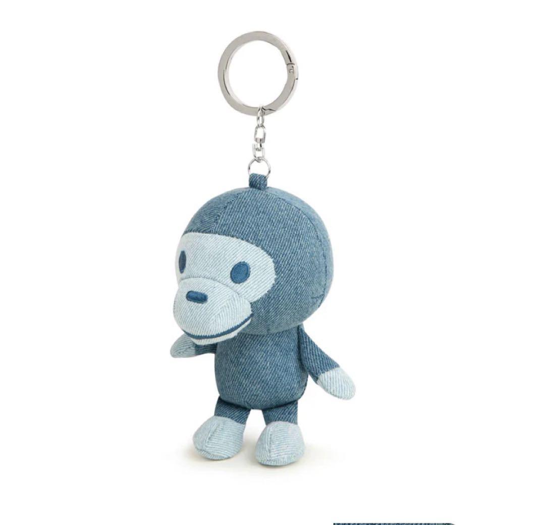 小物 BAPE BABY MILO PLUSH DENIM DOLL KEYCHAIN