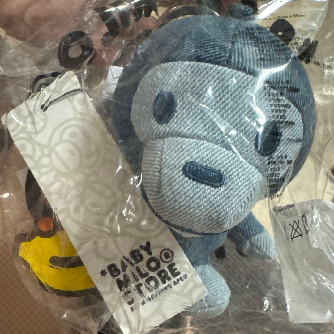 小物 BAPE BABY MILO PLUSH DENIM DOLL KEYCHAIN
