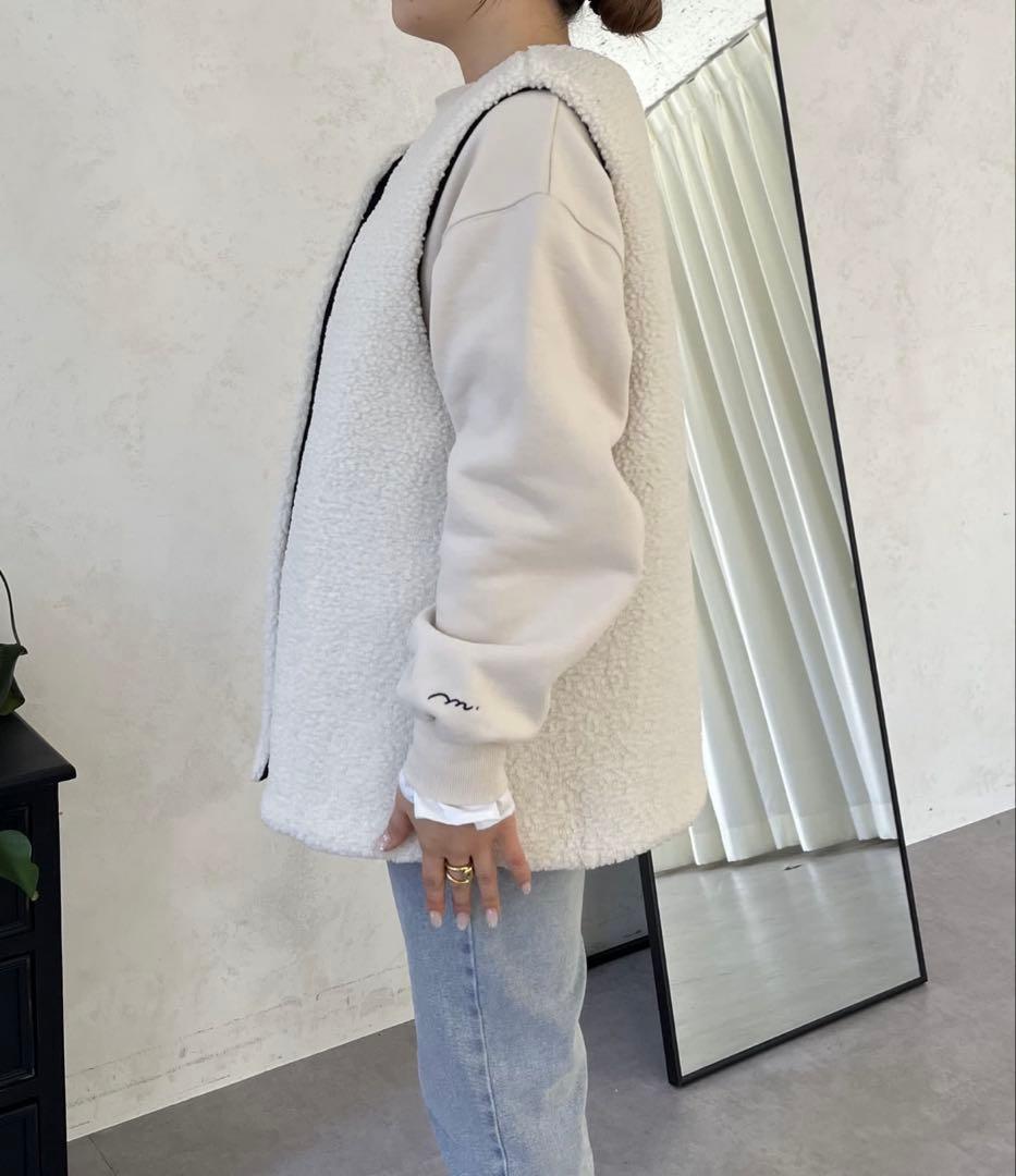 【MOMO COLLECTION】ボア×ハートキルティングリバーシブルベスト L