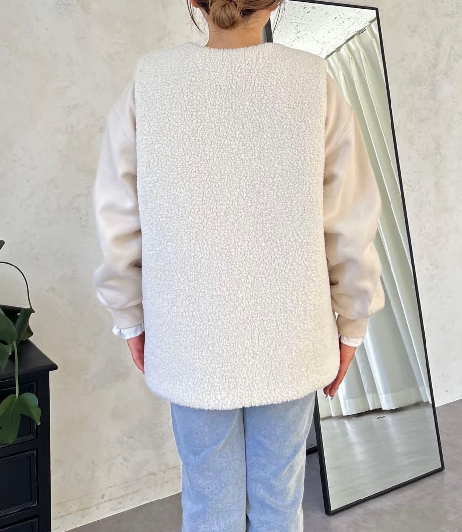 【MOMO COLLECTION】ボア×ハートキルティングリバーシブルベスト L
