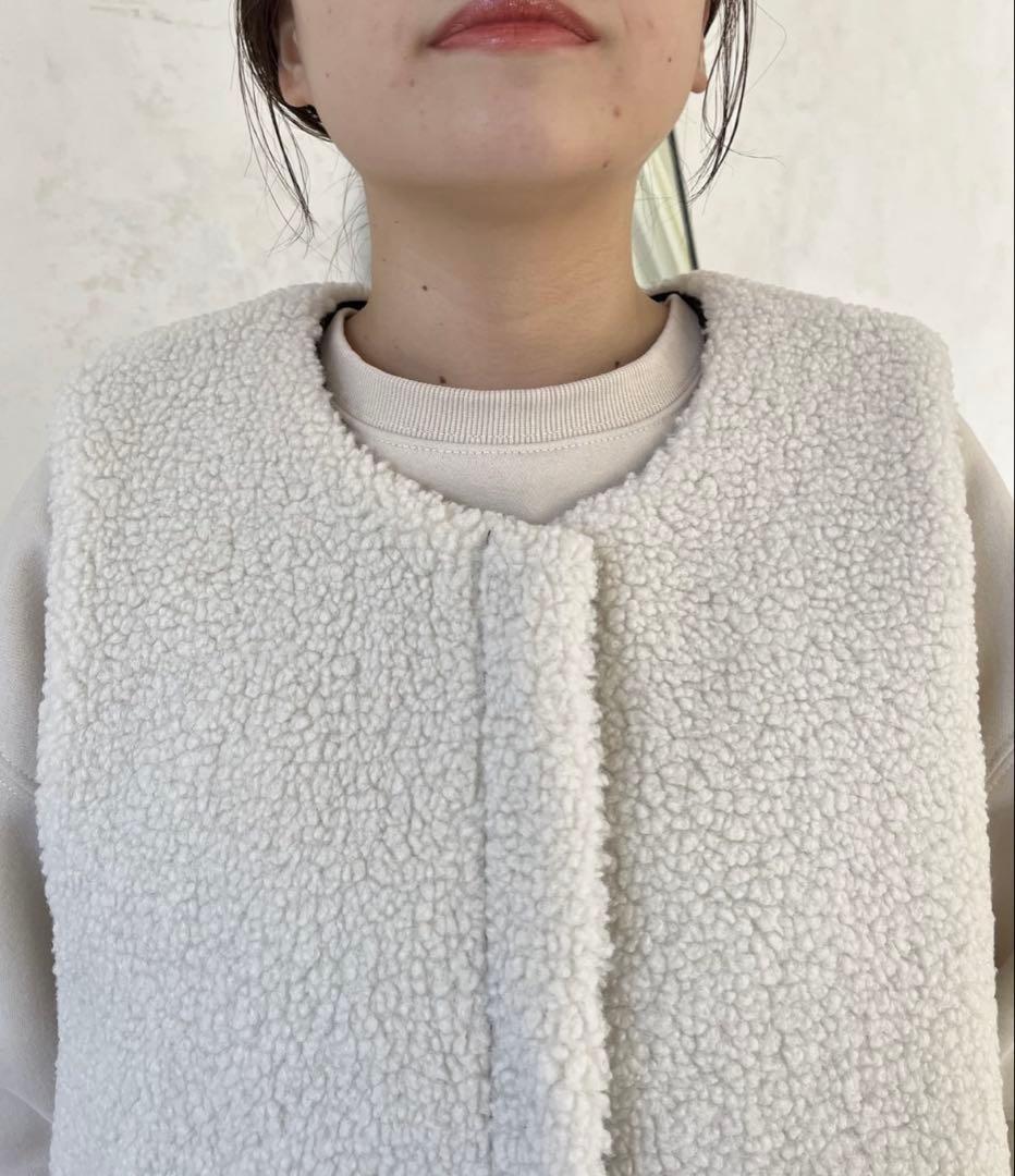 【MOMO COLLECTION】ボア×ハートキルティングリバーシブルベスト L