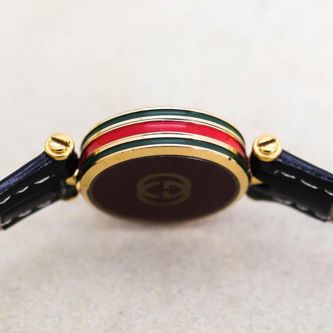 稼働 GUCCI 腕時計 サイドシェリー 新品電池 アンティーク 2256