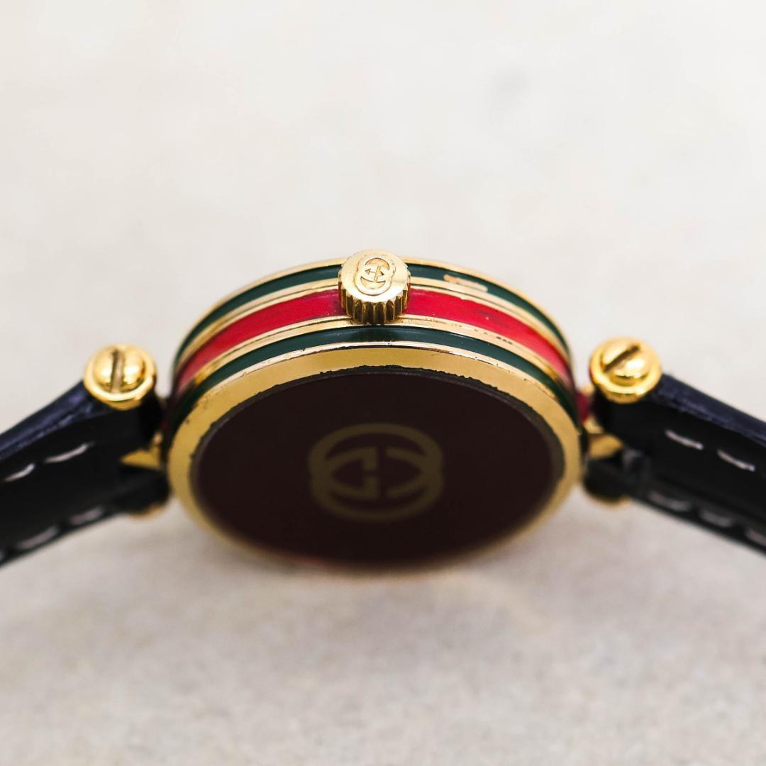 稼働 GUCCI 腕時計 サイドシェリー 新品電池 アンティーク 2256