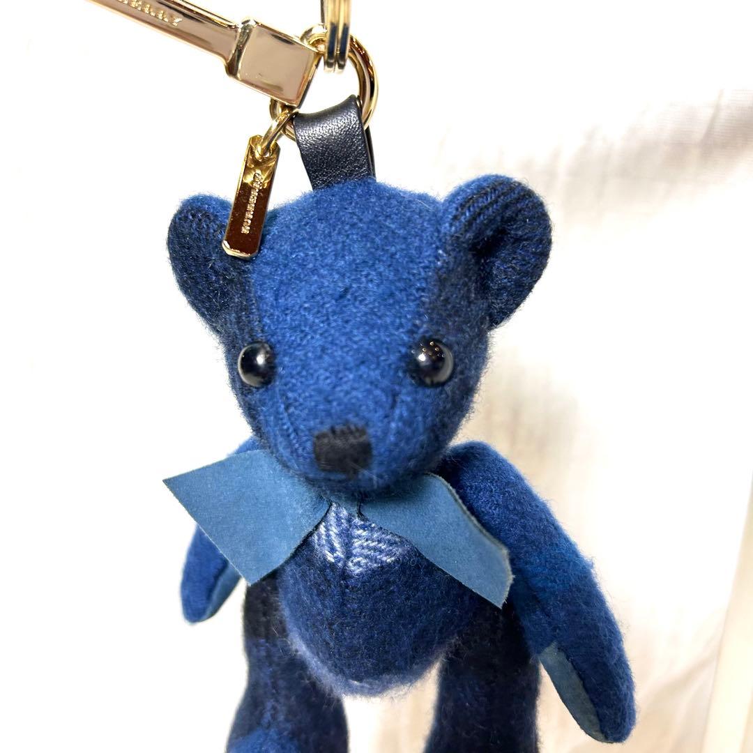 【超希少✨️BURBERRY】 クマ キーホルダー チェック リボン 金 青