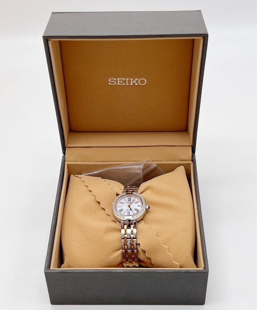SEIKO セイコー ダイヤベゼル クォーツ ソーラー電波 レディース 腕時計