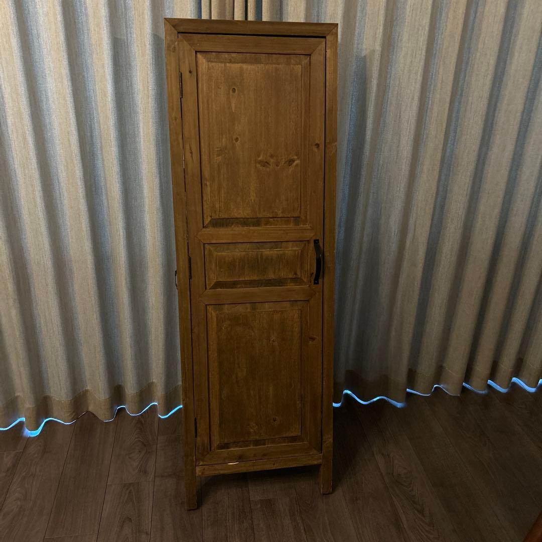 木製スタンドミラー 収納付き