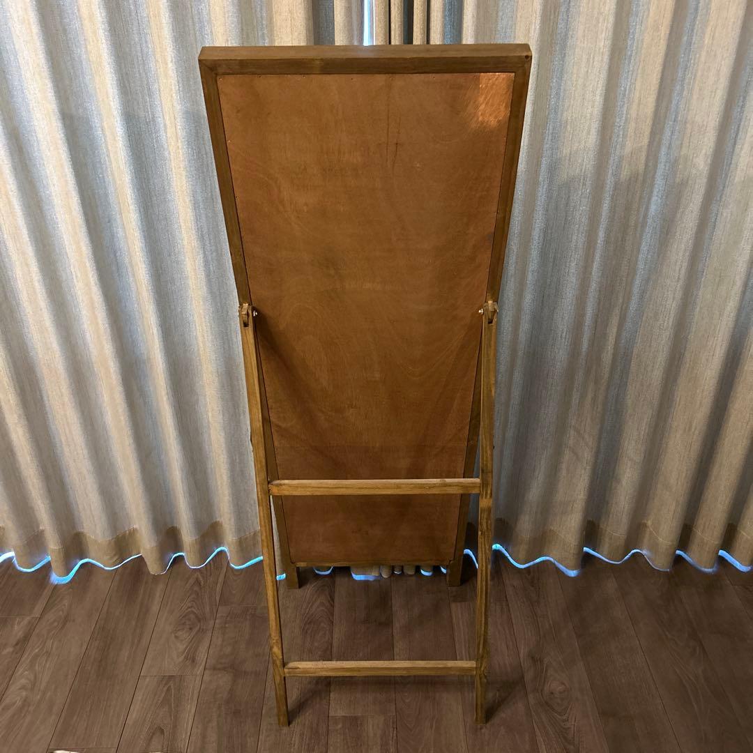 木製スタンドミラー 収納付き