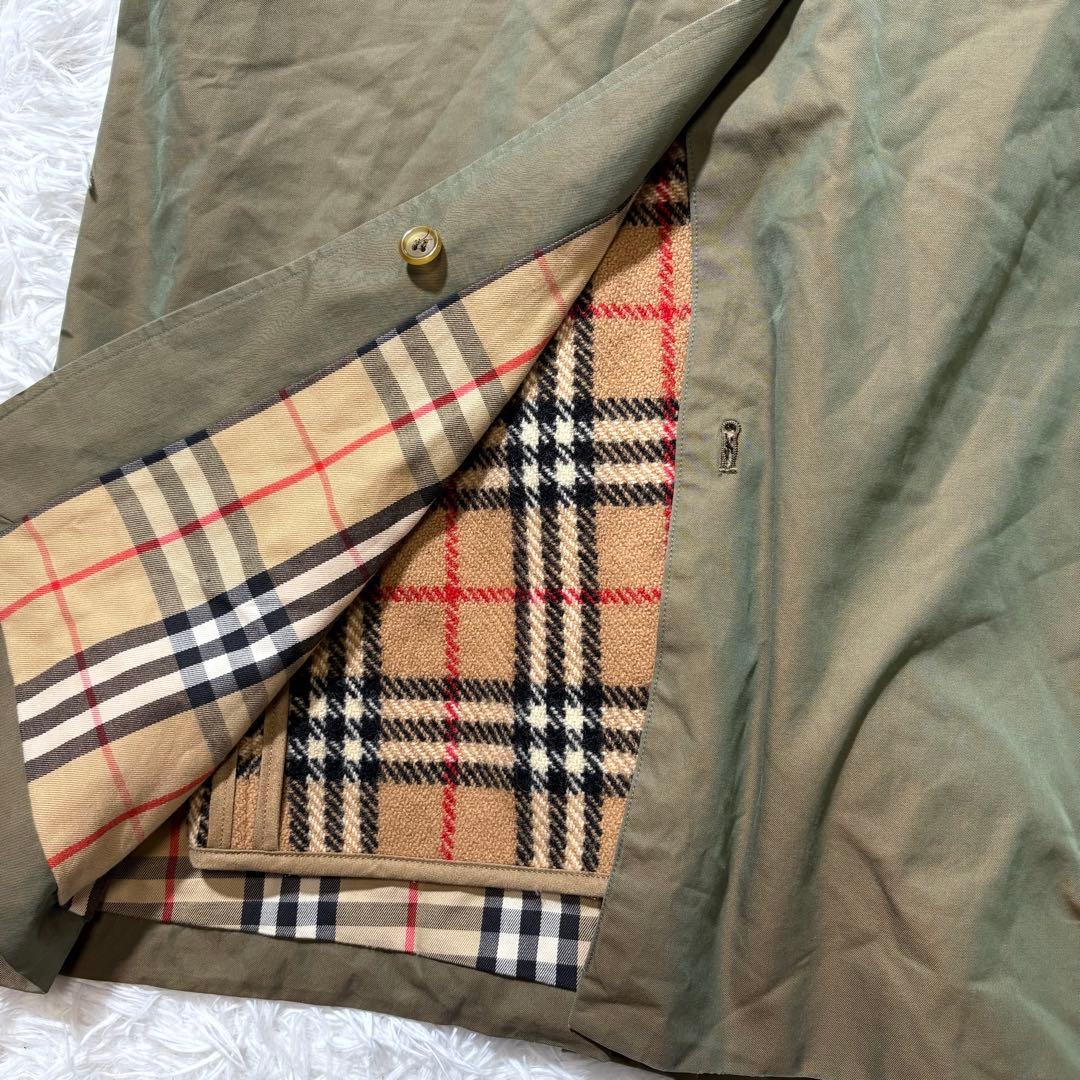 【バーバリー】トレンチコート カーキ ノバチェック ライナー付 チェスターコート