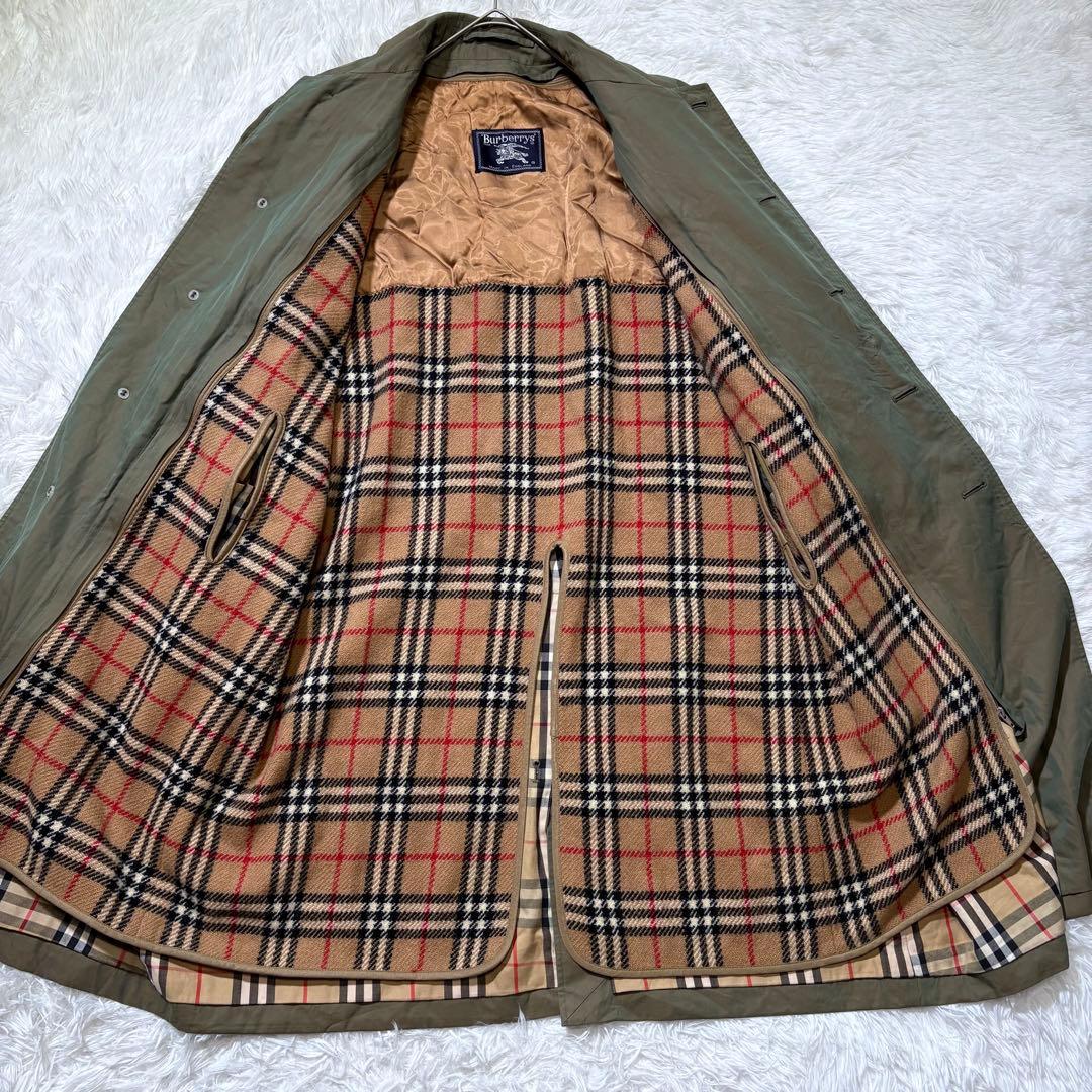 【バーバリー】トレンチコート カーキ ノバチェック ライナー付 チェスターコート