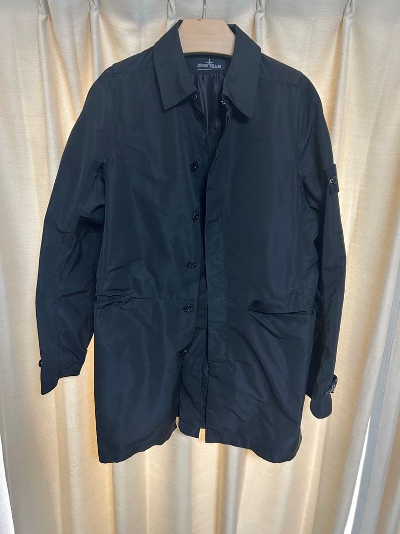 stone  ステンカラーコート　ブラック