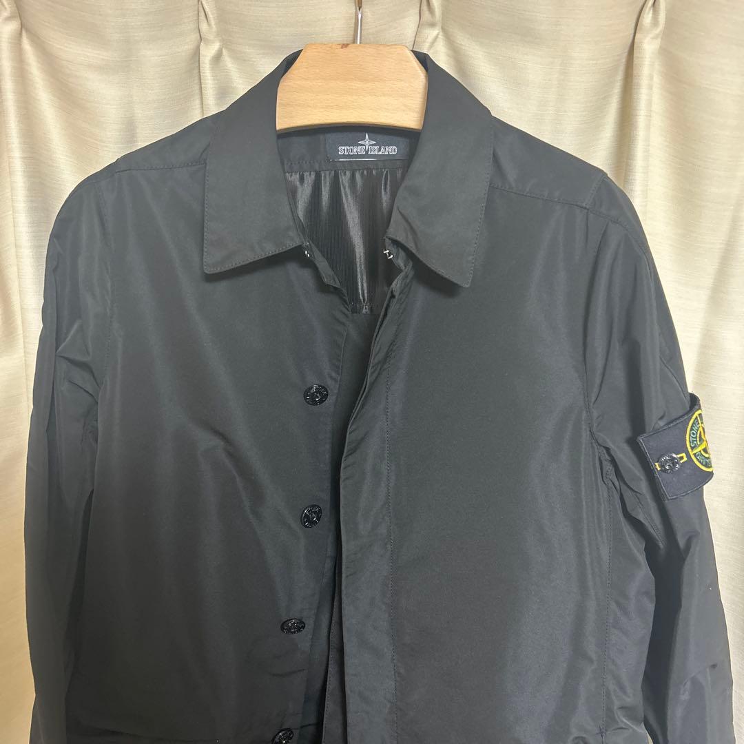 stone  ステンカラーコート　ブラック