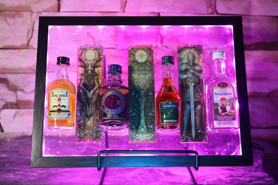 ハンドメイドインテリア レジンアート ミニチュアボトルディスプレイ