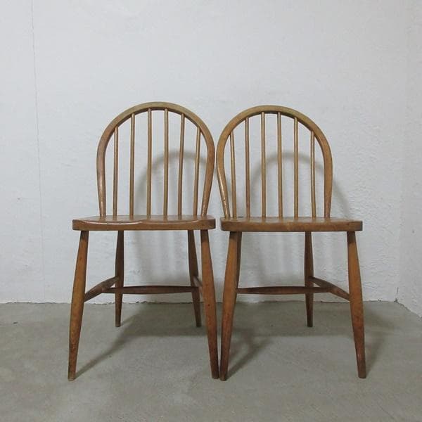 イギリス ビンテージ 家具 Ercol フープバック 2脚セット 英国4750e