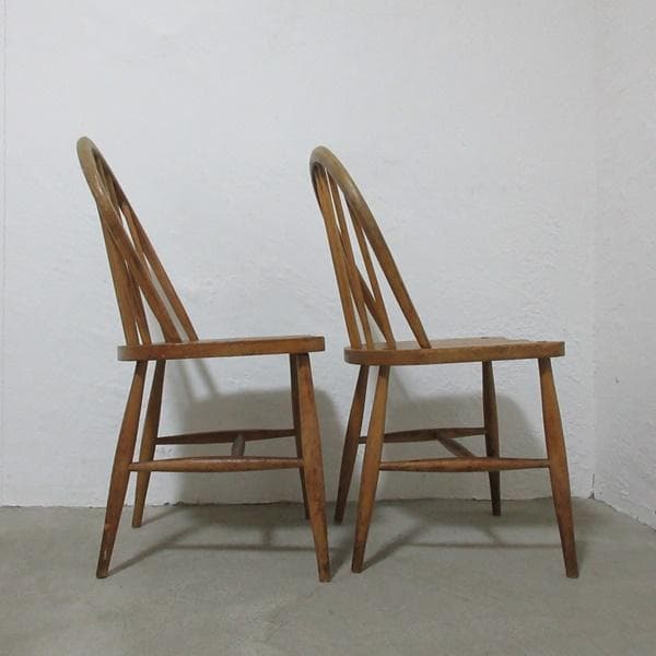 イギリス ビンテージ 家具 Ercol フープバック 2脚セット 英国4750e