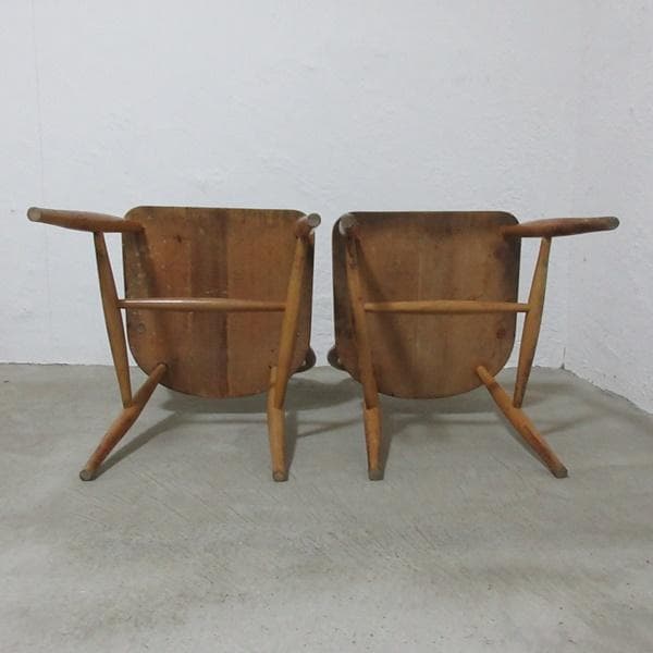 イギリス ビンテージ 家具 Ercol フープバック 2脚セット 英国4750e