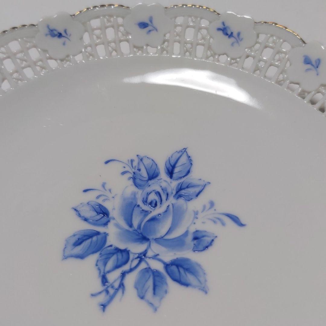 マイセンスタイル 新品 プレート ハンドメイド 手描き カットワーク 激レア