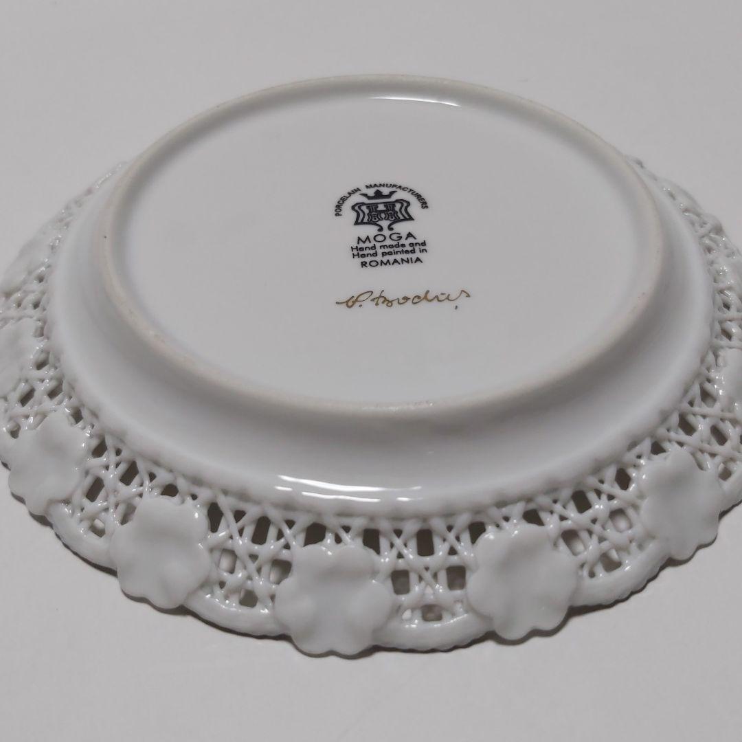 マイセンスタイル 新品 プレート ハンドメイド 手描き カットワーク 激レア