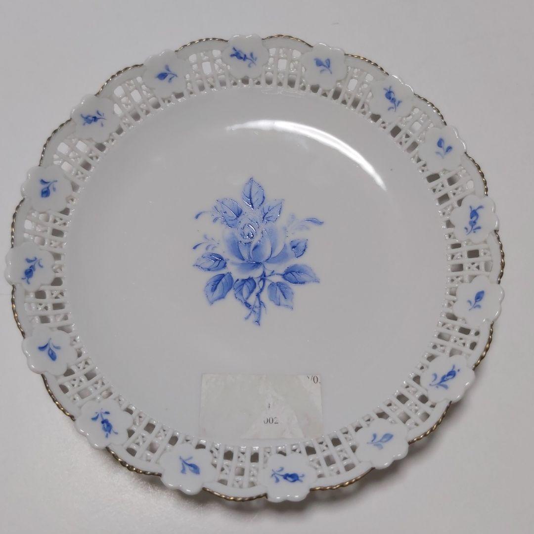 マイセンスタイル 新品 プレート ハンドメイド 手描き カットワーク 激レア