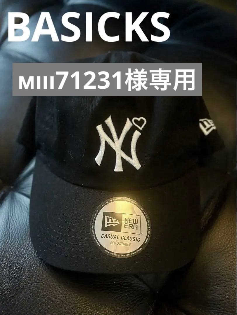 【ᴍɪɪɪ71231 】BASICKS ブラックキャップ ハートNYロゴ