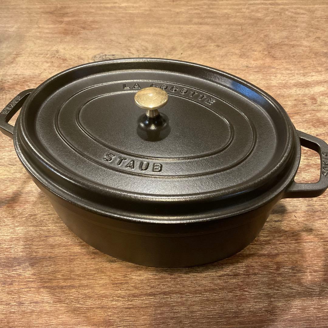 大容量！33cm！美品 ストウブ ピコ・ココット オーバル ブラック 黒