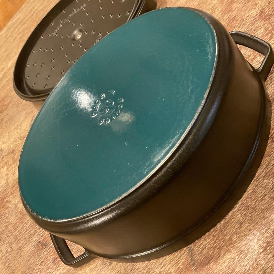 大容量！33cm！美品 ストウブ ピコ・ココット オーバル ブラック 黒