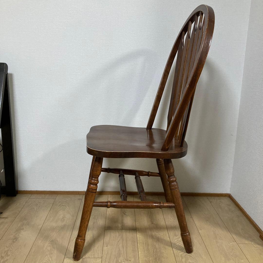 アンティーク木製スラットバック椅子 ブラウン