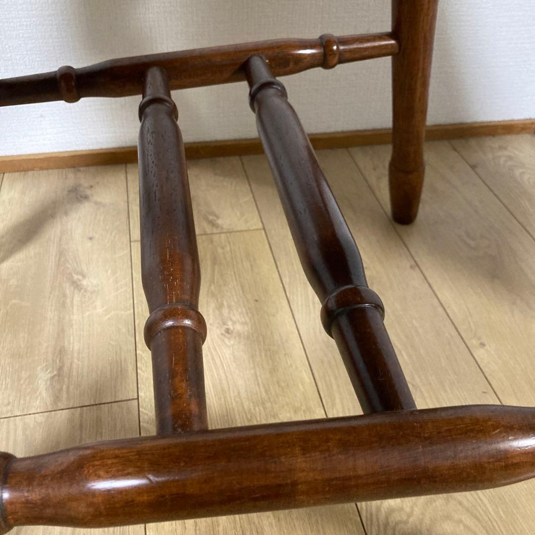 アンティーク木製スラットバック椅子 ブラウン