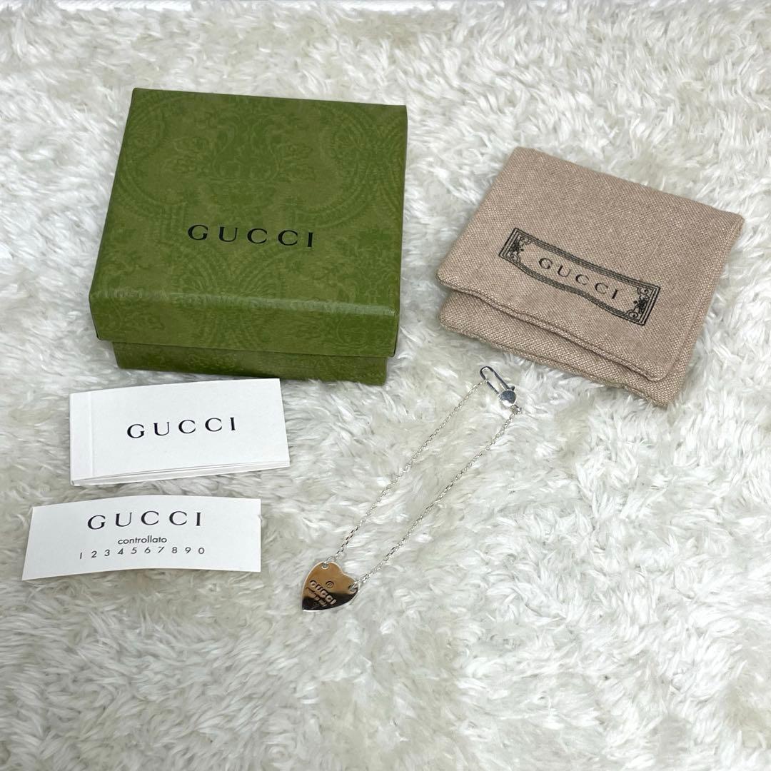 GUCCIグッチ ハートプレートブレスレット　フルセット　シルバー925