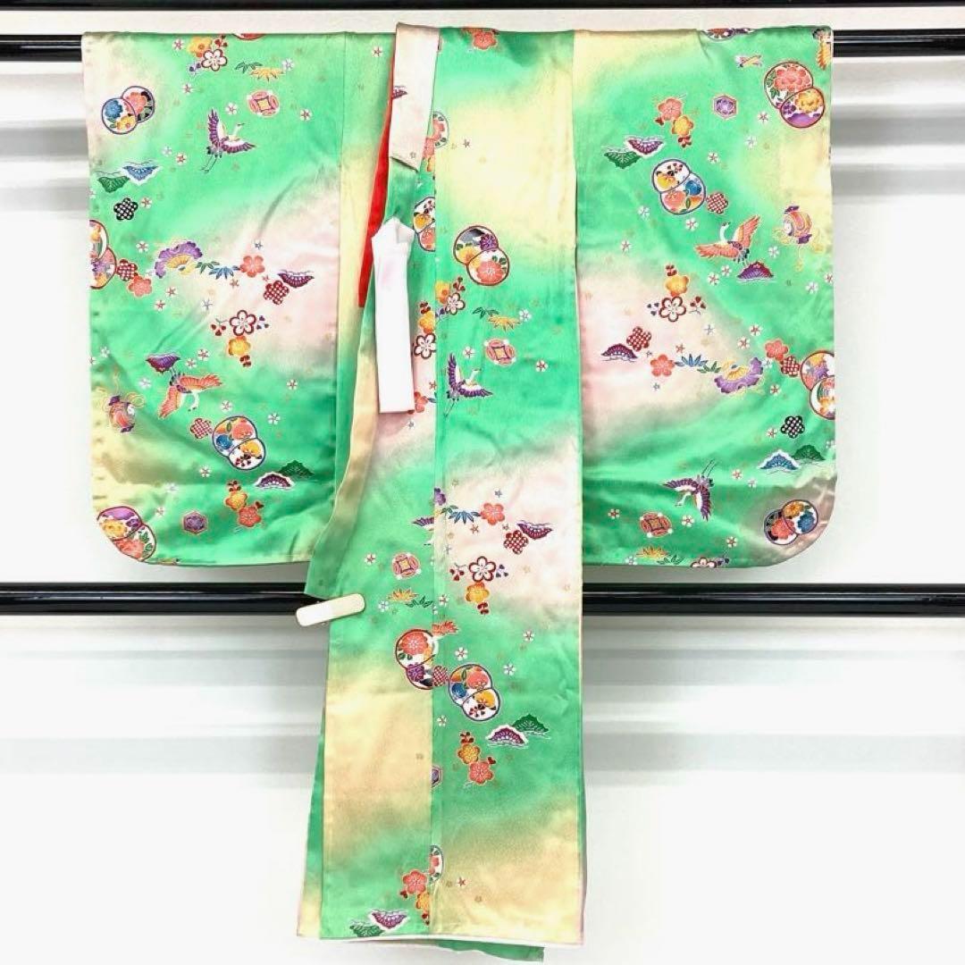 【着物と帯 時流】O2456ys◇七五三 3才女の子着物&被布コート正絹 未使用