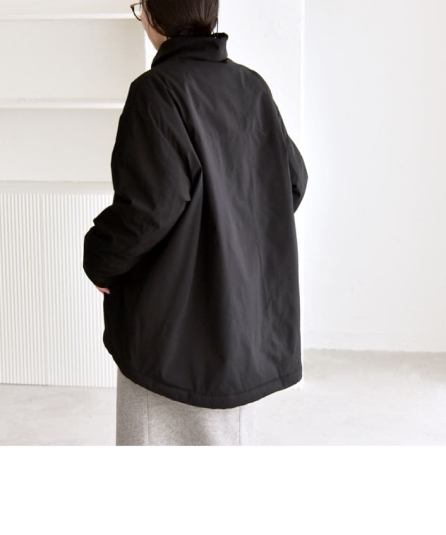 quaranciel 中綿 スタンドカラー ダブル ジップ モンスター コート