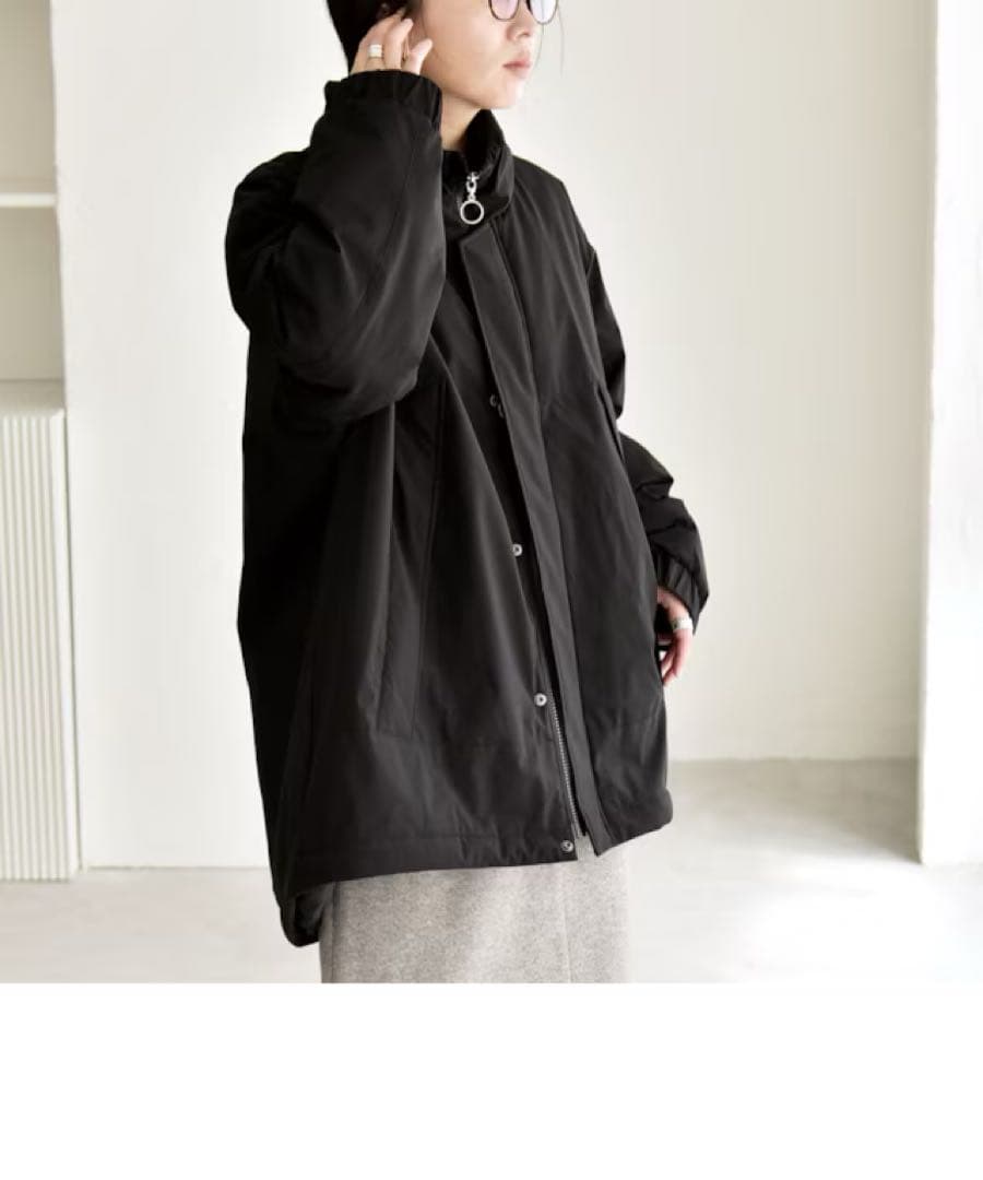 quaranciel 中綿 スタンドカラー ダブル ジップ モンスター コート