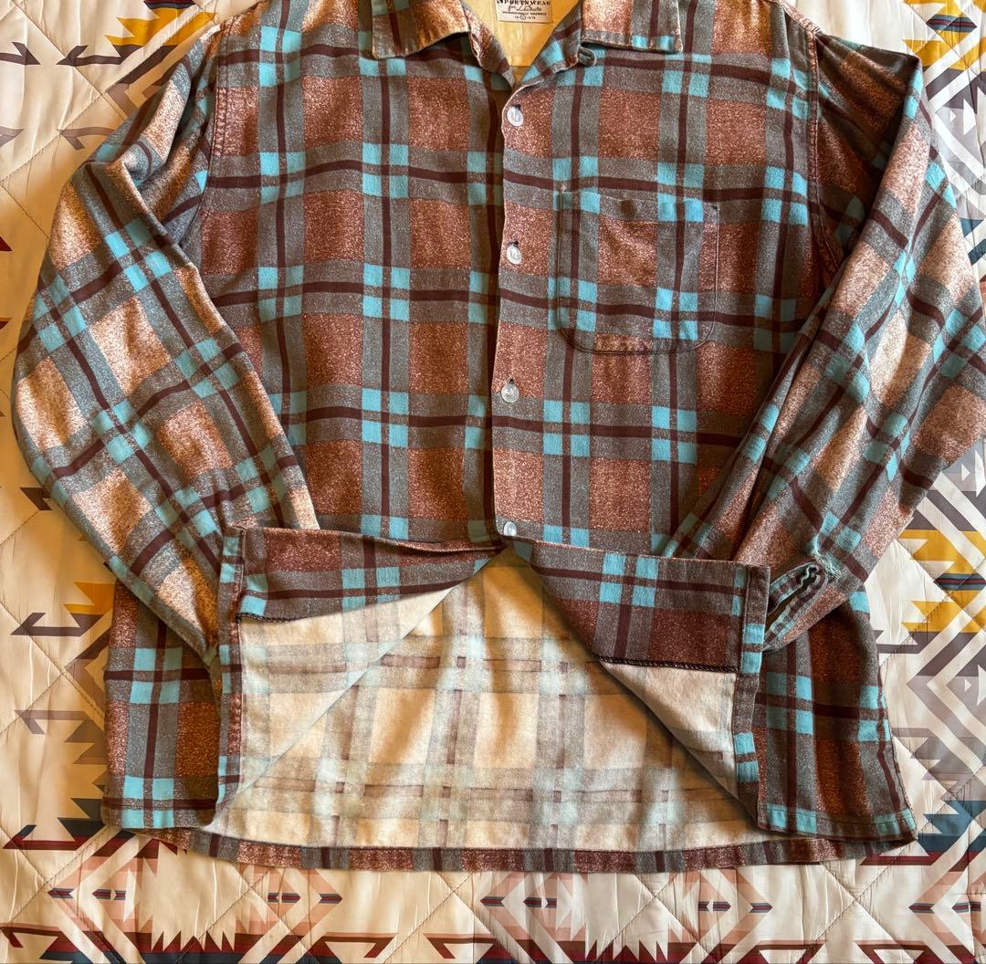 50s SPORTS WEAR プリントネルシャツ　プリネル