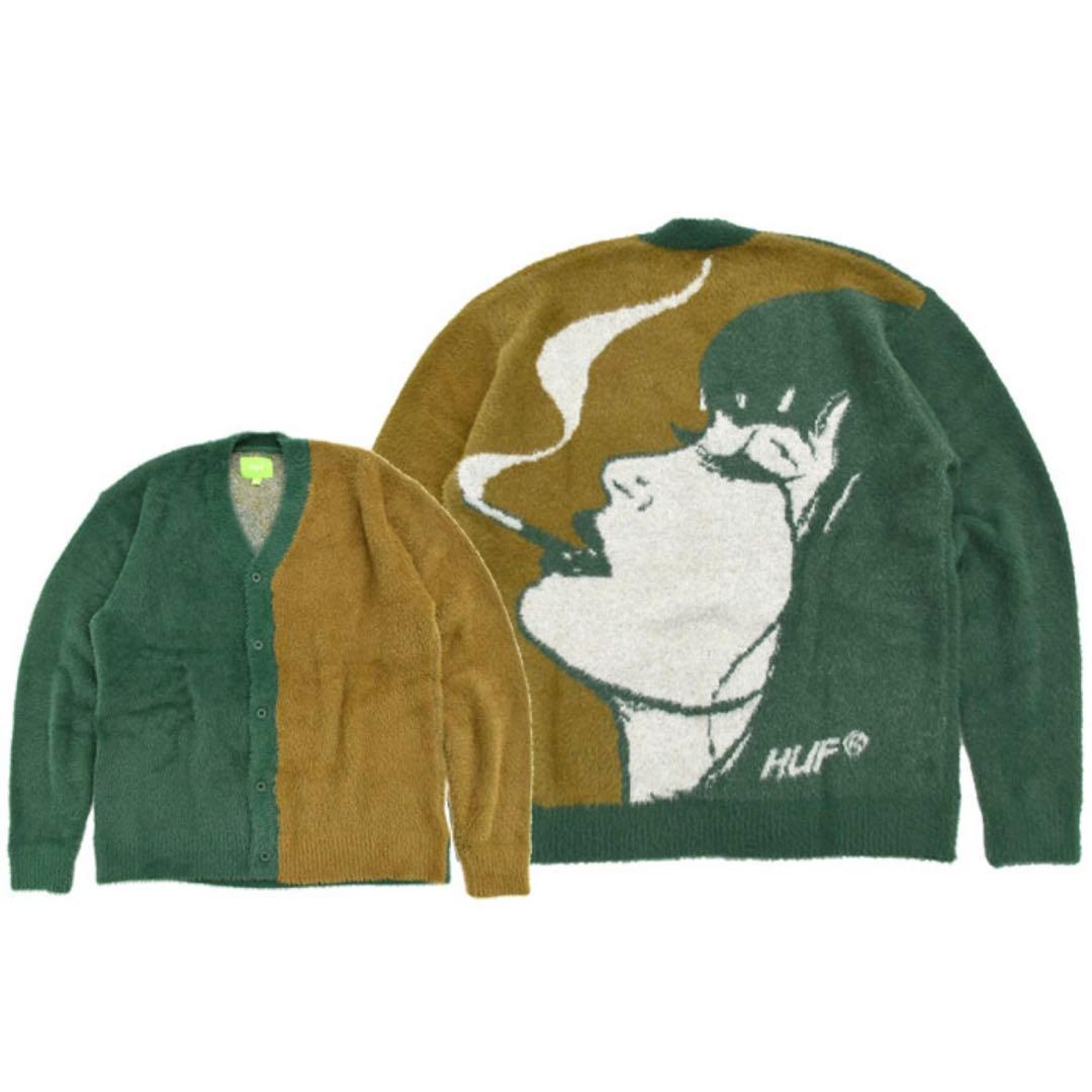 HUF アートプリント カーディガン XL