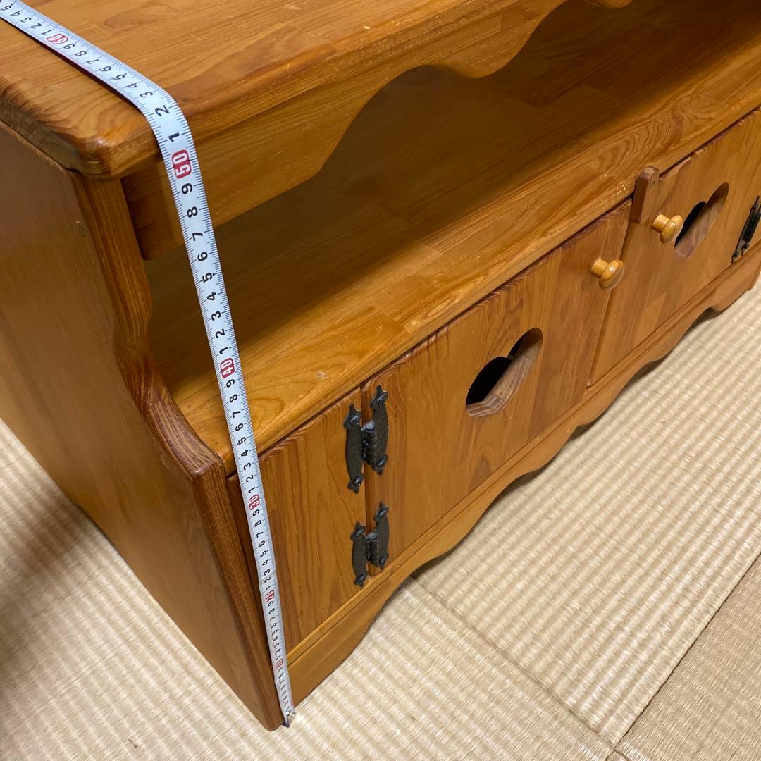 ハンドメイド　カントリー家具　テレビ台　ハートくり抜き
