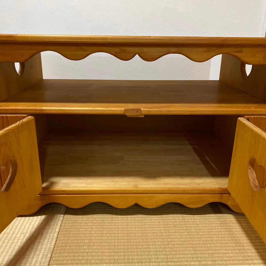 ハンドメイド　カントリー家具　テレビ台　ハートくり抜き